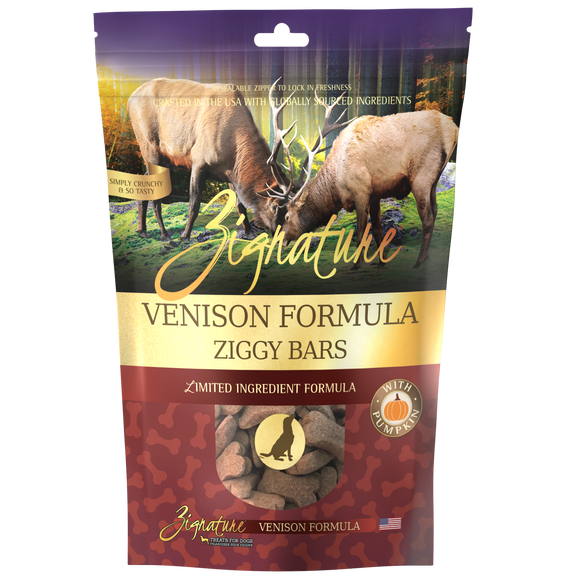 Zignature Ziggy Bars Venison Formula Dog Treats