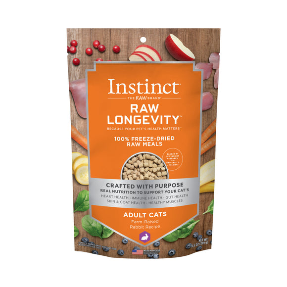 Instinct Raw Longevity 100% Freeze-Dried Raw Meals Farm-Raised Rabbit Recipe