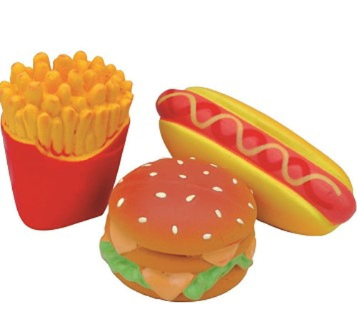 LIL PALS LATEX HAMBURGER FRIES & HOT DOG TOY SET