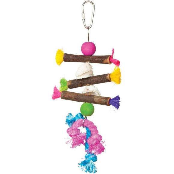 TROPICAL TEASERS SHELLS AND STICKS BIRD TOY (5.5X9 INCH)