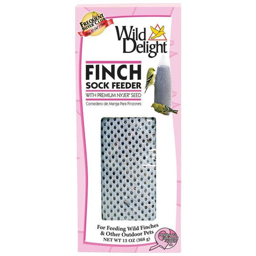 WILD DELIGHT PINK RIBBON FINCH SOCK FEEDER (13 oz)